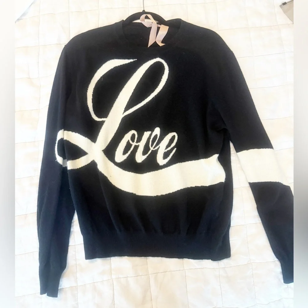 N°21 Intarsia ‘Love’ Sweater - Black/White, Made in Italy